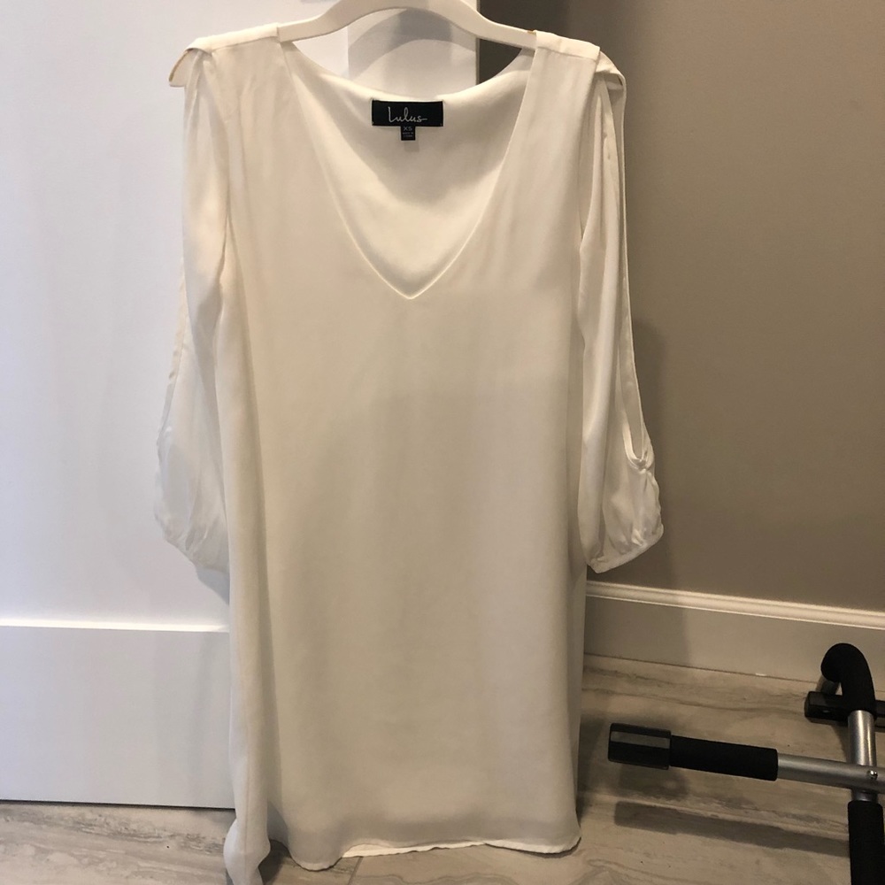 Lulus shifting fears ivory long sleeve dress